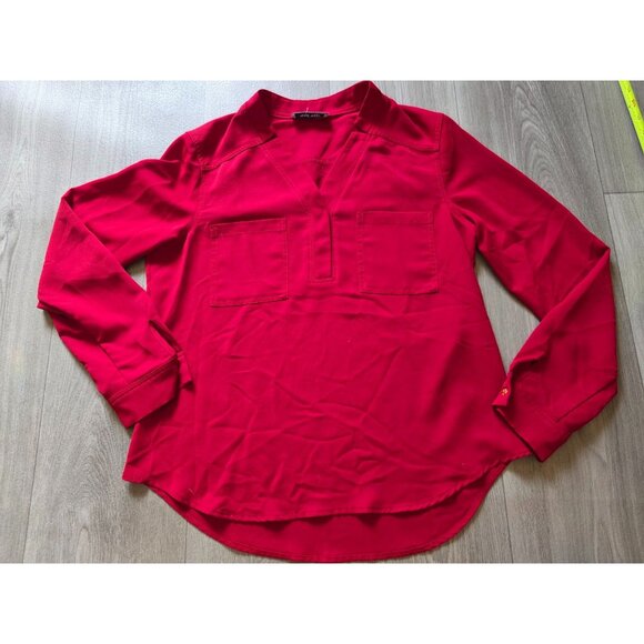 Nine West Womens Red Long Sleeve Blouse Size M - Picture 4 of 8